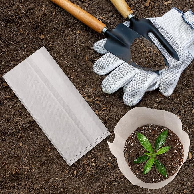 Fabric Grow Bags - 7.9x7.9 inches Breathable Seed Starter Plant Grow Bags for Seedling Pots, Nursery Pots for Plants, 100pcs