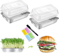 Stainless Steel Sprouts Growing Kit 2-Tier 10.4 inch Trays with Acrylic lid, Microgreens Growing Kit, Seed Sprouting Tray with Encrypted Mesh Sprouts for Beans Alfalfa