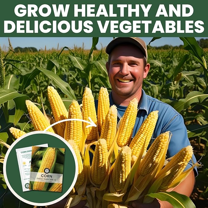 Corn Sweet Bantam 12 – 85 Premium Seeds for Planting – Classic Heirloom Sweet Corn Variety for The 2026 Season – 25 Gram Pouch