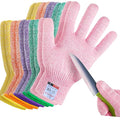 Cutting Gloves, 5 Pairs of Cut Resistant Gloves Food Grade, Cut Resistant Gloves for Kitchen, Oyster Shucking, Fish Fillet Processing, Carving Wood and Gardening(Small-Macaron)