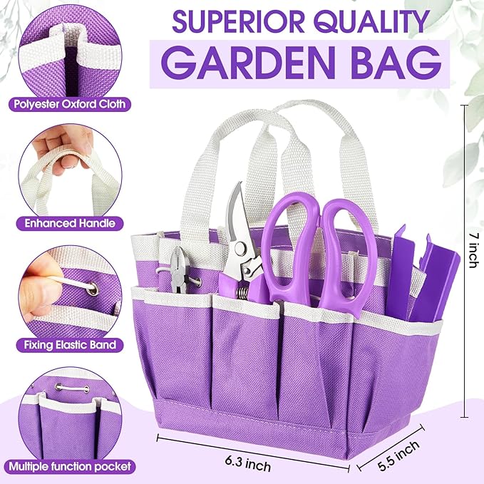 207 Pcs Flower Arrangement Supplies Florist Garden Tool Gift Kit for Women Mother's Day Include Purple Tool Bag Thorn Remover Rose Stripper Outdoor Hand Tools Stem Pruning Shear Gloves Stem Wire Etc
