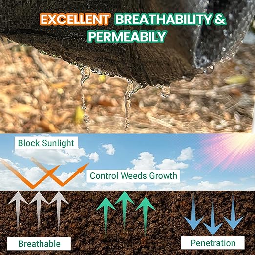 Weed Barrier Fabric, 3FTx300FT Heavy Duty Landscape Fabric with 30 U-Shaped Securing Pegs, 3.2OZ Geotextile Ground Cover, Woven Weed Block for Gardening, Landscaping, Driveway