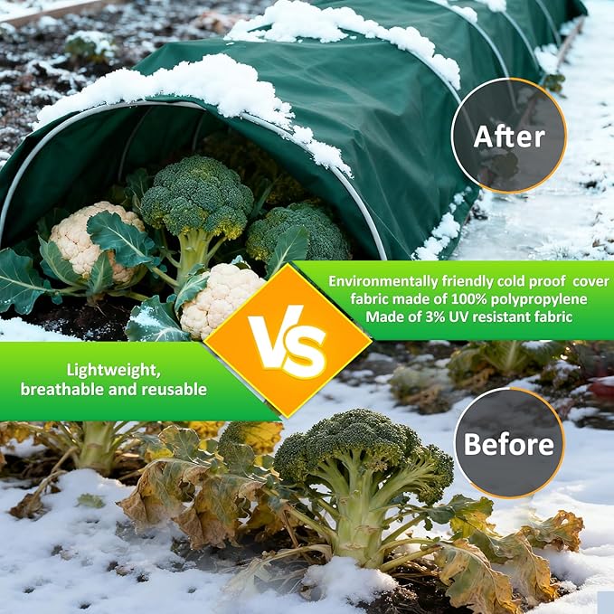 Green Plant Covers Freeze Protection, 10 x 50 ft - 1.5 oz/yd² Frost Cloths for Outdoor Plants, Tree Covers Freeze Protection, Winter Garden Blanket, Sun Cover for Plants for Greenhouse, Vegetables