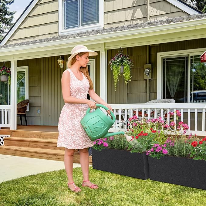 3 Pack Fabric Raised Garden Bed, 22 Gallon 3x1x1 FT Garden Growing Bags with Handle, 3 Grids Breathable Garden Grow Bed Bag Grow Planter Bags Plant Bed for Planting Vegetables, Flowers and Herbs