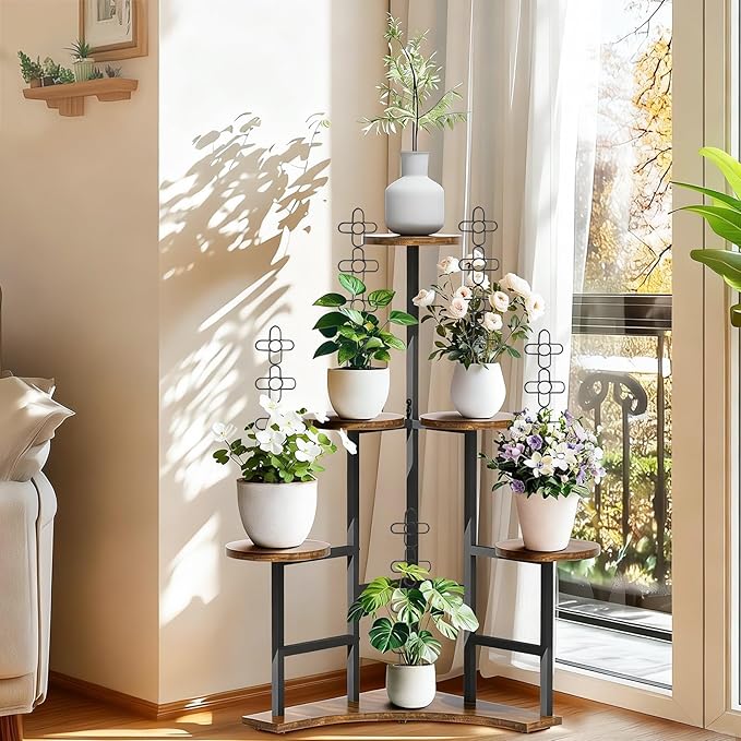 24Inch Trellis for Climbing Plants Indoor, Small Garden Metal Trellis for Potted Plants, Plant Stakes for Vine Ivy Flower Plant Support Indoor Plants Accessories Hoya, Flower Shape