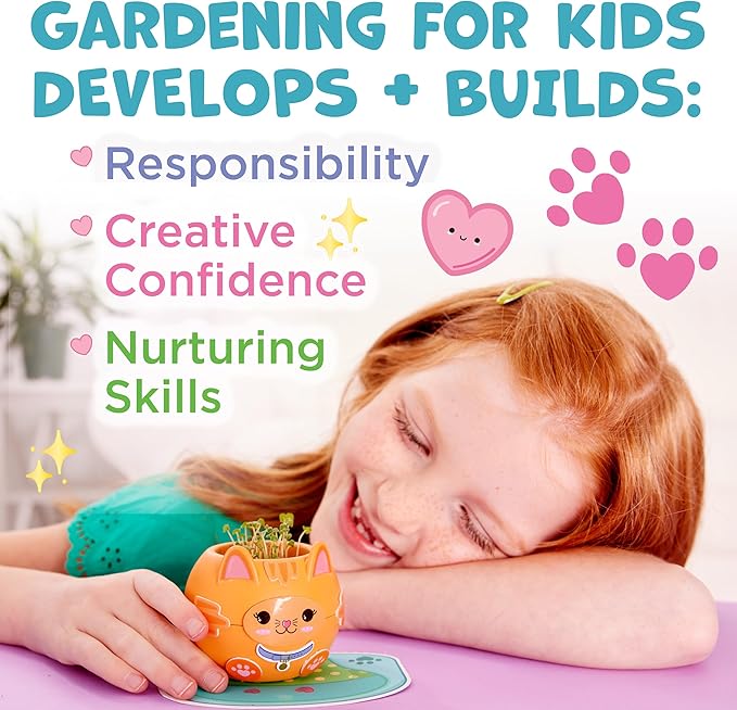 Creativity for Kids Plant-A-Pet: Kitty - Arts and Crafts for Kids, Mini Gifts for Girls and Spring Crafts for Kids, Chia Seed Plant Pet (Ages 6+)