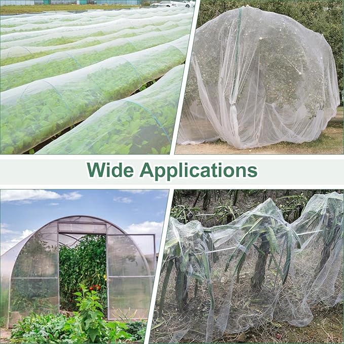 Garden Netting Pest Barrier 10X33FT Ultra Fine Garden Neting Plant Cover Garden Mesh Barrier Garden Netting for Raised Beds Insect Netting Mesh Cover Protection for Vegetable Flower Fruits Greenhouse