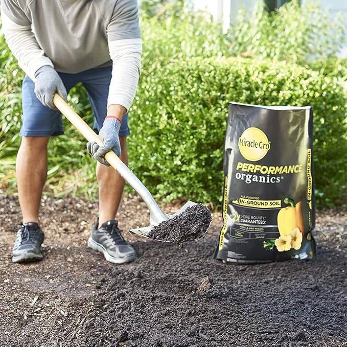 Miracle-Gro 60 Pack Performance Organics All Purpose In-Ground Garden Soil with Organic and Natural Ingredients, Feeds Vegetables, Flowers and Herbs for Up to 3 Months, 1.3 cu. ft.