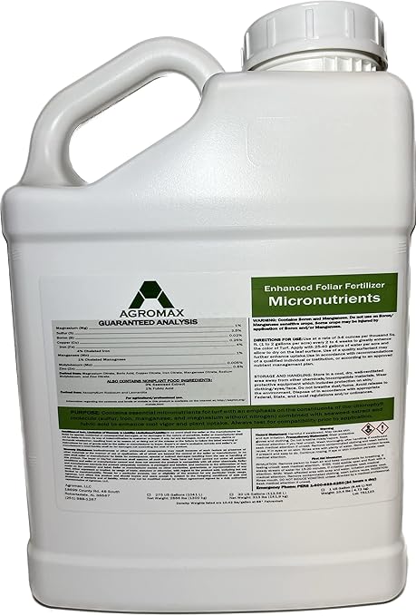 Micronutrients (1 Gallon) by AGROMAX - Liquid Fertilizer (Plant Fertilizer, Turf and Lawn Fertilizer, All Purpose with Chelated Iron and Seaweed Extract)