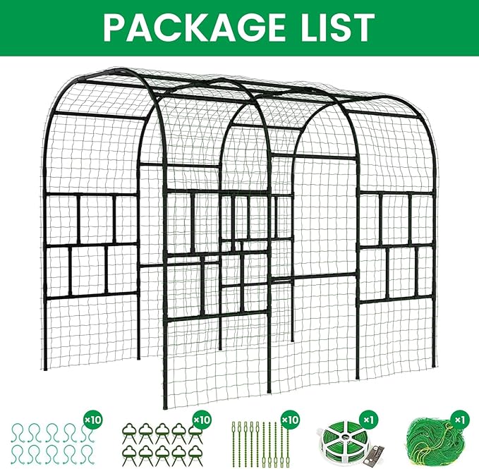 SUNYRISY Garden Arch Trellis, 118" x 79" x 87" Extra Large Garden Trellis for Climbing Plants Outdoor, Tall Archway Plant Support Garden Gazebo Outdoor for Grape Vine Vegetable Flower