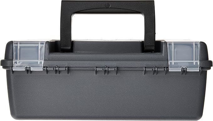 Plano Molding 114-002 13-Inch Compact Tool Box, Graphite Gray with Black Handle and Latches (Pack of 6)