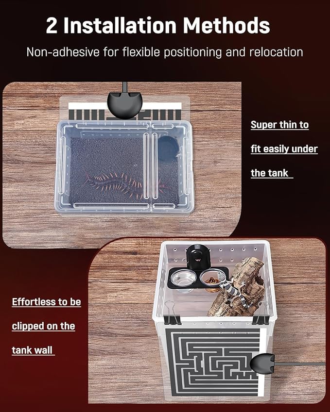 Pawfly 5 W Reptile Heat Pad with Thermostat 5.9 x 5.5 Inch Reptile Heating Pad Under Tank Terrarium Reptile Heat Mat for Turtles Frogs Snakes Lizards Geckos Hermit Crabs & Spiders