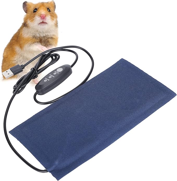 Reptile Heating Pad, Pets Under Tank Heater Terrarium Warmer Heat Mat USB Adjustable Temperature for Seedling Small Animals Tortoise Lizard Snakes Hermit Crab Turtle Amphibians Frog(Small)