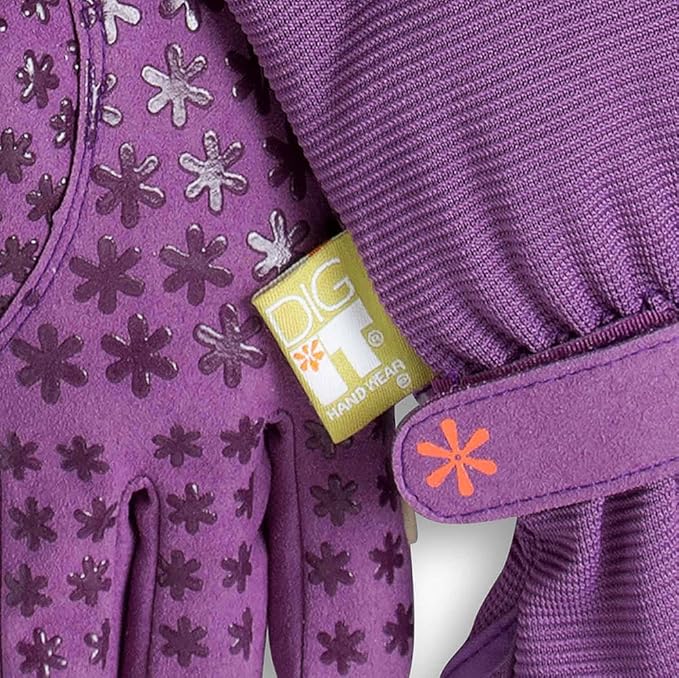 Dig It Handwear - Women's Nail and Fingertip Protector Gardening Gloves - XL - Purple