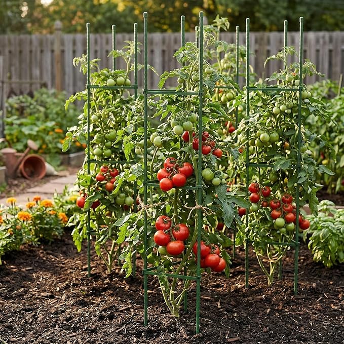 G-LEAF 6 Pack 6ft Tomato Cage for Garden Plant Support, Garden Stakes Tomato Cage, Tomato Cages Plant Stakes for Climbing Plants