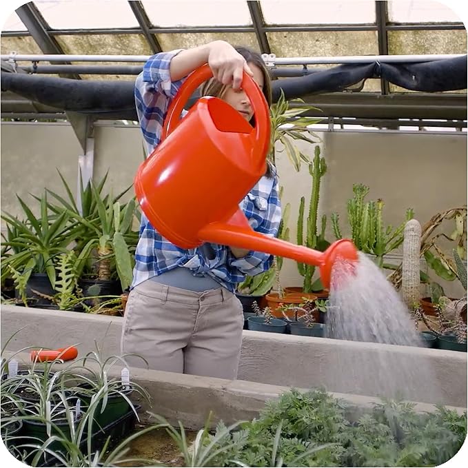 Consolidated Plastics Durable Swiss Watering Can with UV Protection, Ergonomic Handle for Indoor/Outdoor Gardening, Made in Switzerland (10 Liter, Red)
