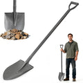 Heavy Duty All Steel Shovel - 48 Inch Digging Shovel for Garden, Camping, Trenching, and More with D-Grip Handle, Black Full Steel Construction