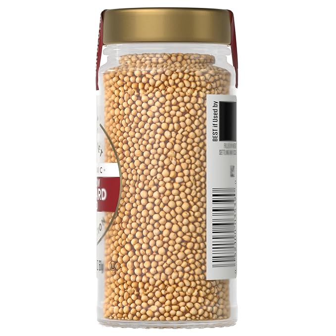 McCormick Gourmet Collection Yellow Mustard Seed, Organic, Non GMO, Our Best Herbs & Spices, Pungent Flavor for Pickled Vegetables, Potato Salad, Salad Dressings & More, 2.12 oz