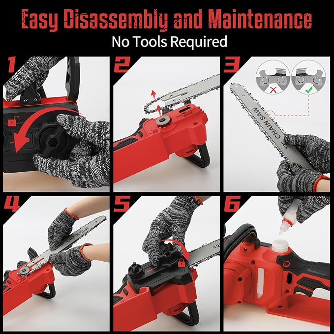 Mini Chainsaw for Milwaukee M18 Battery, 12 Inch Electric Chainsaw Cordless with Security Lock, Hand Held Chain Saw for Wood Cutting, Tree Saw Trimming and Branch Pruning (Battery Not Included)