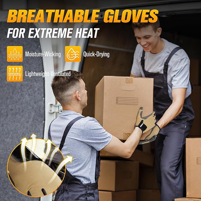 Dexterity Upgraded Utility Gloves – Seamless Wrap-Fingers Design & Knuckle Touchscreen Capability