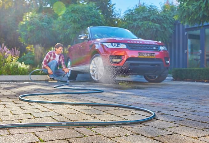 20530 | 50' Foot 5/8" Heavy-Duty Gardening Hose | Heavy-Duty 5-Ply Design, Includes US Hose Threads, European Made, Kink-Resistant (Pack of 4)