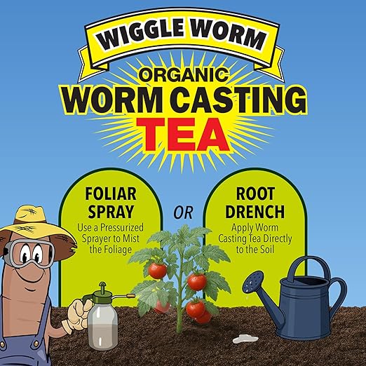 Pure Worm Castings Tea, 1 Gallon - Organic Liquid Fertilizer and Soil Amendment Concentrate for Indoor and Outdoor Plants
