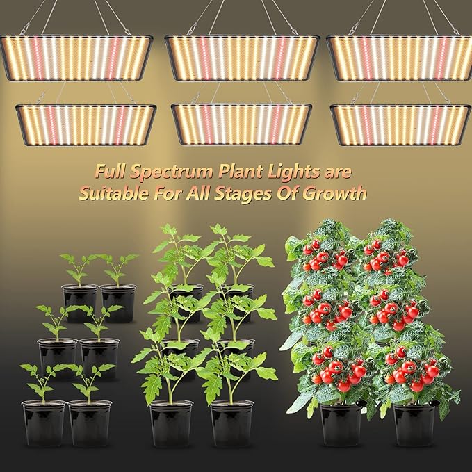 Grow Light, (2-Pack) 200W LED Grow Lights for Indoor Plants Full Spectrum Plant Growing Lamps for Seedling Veg and Bloom