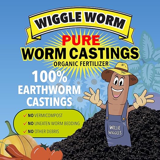100% Pure Organic Mineral-Dense Worm Castings Fertilizer, 30lbs - Improves Soil Fertility and Aeration for Growing Better Houseplants, Vegetables, and More, Pack of 4