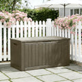 Oudoor Storage Deck Boxes Waterproof, Waterproof and UV Resistant Outdoor Storage Box Lockable Lid for Delivery Box, Indoor, Garden Tools, Pool Supplies, Patio (Grey, 110 Gallon)