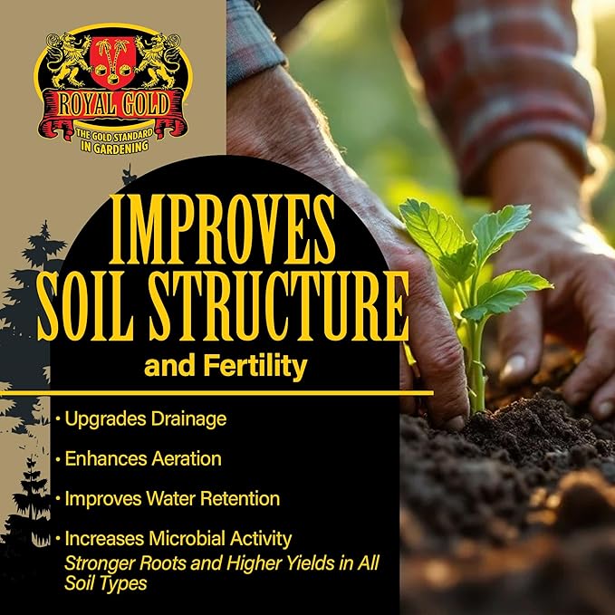 Royal Gold Worm Castings Soil Amendment & Organic Fertilizer - 1 cu ft | Natural Soil Builder for Indoor Plants, Outdoor Gardens, Raised Beds, Lawns, and Compost Tea