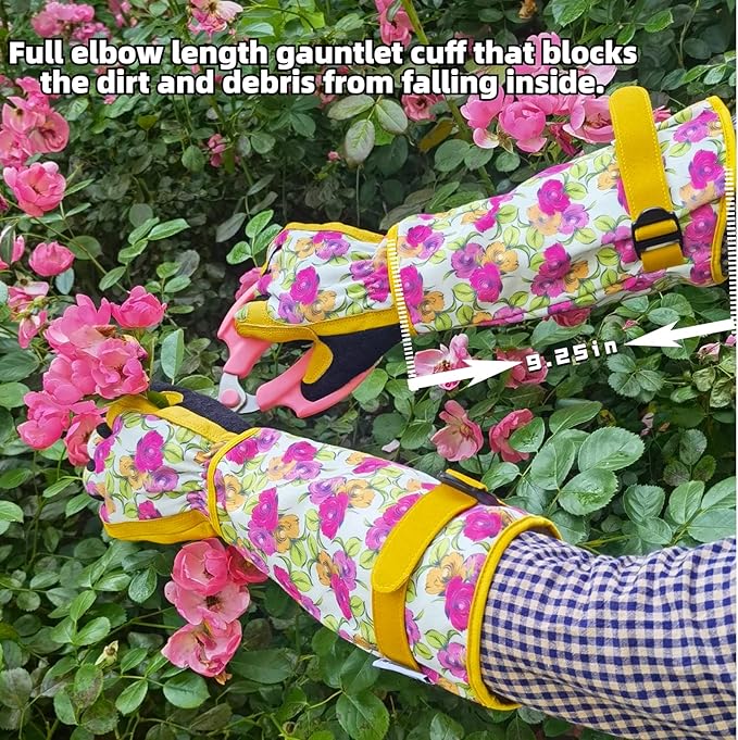 Long Gardening Garden Gloves,Thorn-proof&Puncture Resistance Rose Cactus Gauntlet Glove for Gardener,Gifts