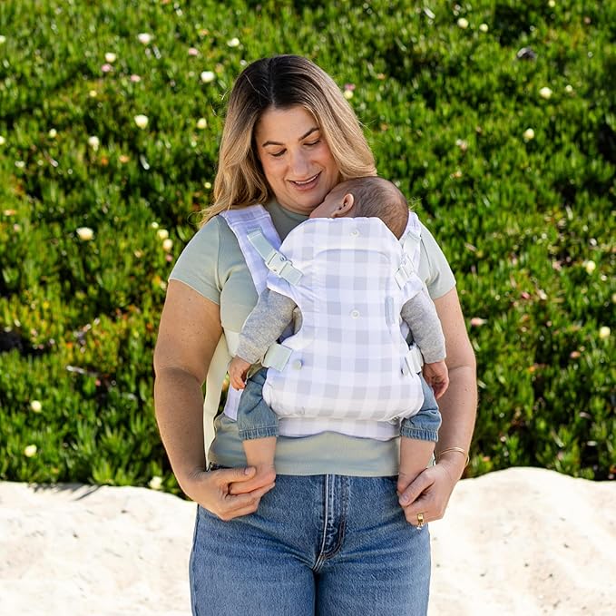 Infantino Flip 4-in-1 Convertible Baby Carrier, Adjustable, Ergonomic Hands Free Babywearing, Registry Essential, Carrier for Newborn to Toddler, Plaid
