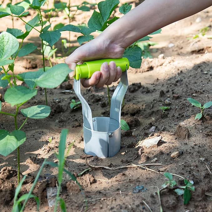 Gardening Planting Tool Set, Convenient for Digging Holes/Filling pits - with Depth Marking, More evenly Plants Tulips, Daffodils, Dahlias, for Planting Bulbs, Moving Plants (Light Green Suit)