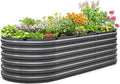 KING BIRD Raised Garden Bed Kit 2025 Upgraded Quick-Setup Galvanized Planter Garden Box Outdoor for Gardening, Vegetables, Flowers, 94x36x23 in, Dark Grey