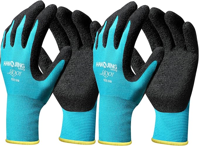 Breathable Garden Gloves 2 Pairs, Stretchy Anti-Slip Work Gloves for Women & Men, Lightweight & Flexible for Weeding, Planting, Household Chores and DIY (Blue, M)