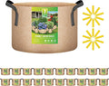 iPower 20-Pack 7 Gallon Grow Bags 300G Thick Nonwoven Aeration Fabric Pots Heavy Duty Plant Containers with Handles for Garden Planting, Tan