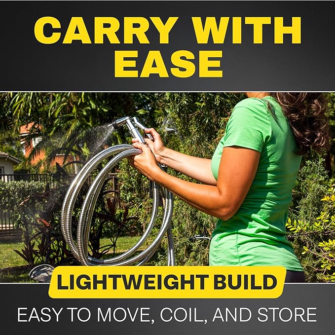 BIONIC STEEL Short 10 Ft Hose Extensions, 10 Ft x 5/8 In. Short Garden Hose Connector for Reel, Leak Proof Connection, Heavy Duty, Non Kinking, Flexible, Hose Extension