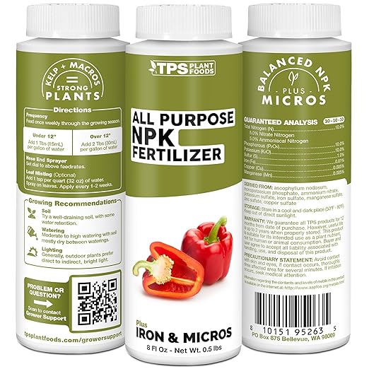 NPK Fertilizer – All Purpose Liquid NPK Plant Food for All Plants, 8 oz (250 mL)