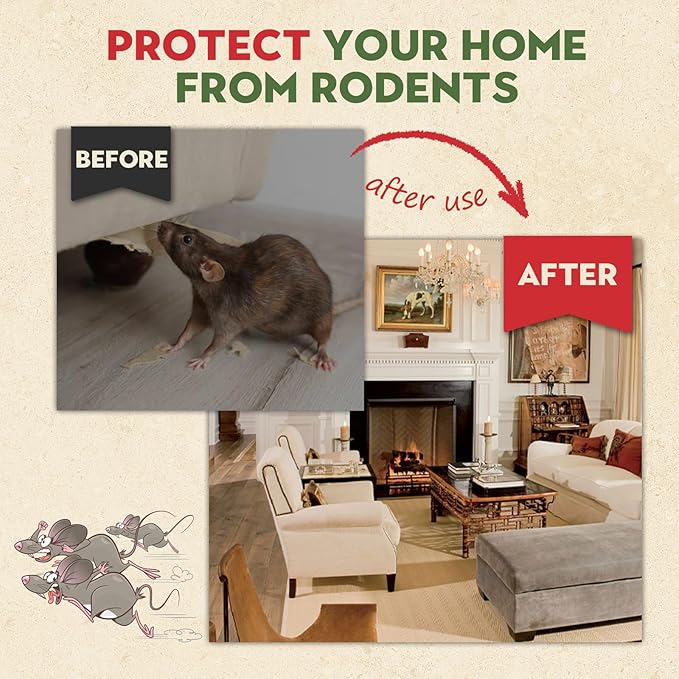 10PCS Mouse Repellent Balls, Peppermint Oil Pepper Spray - Cat Squirrel, Mouse, Rat & Mosquito Repellent for Indoor/Outdoor, rv Essentials, Garage; Alternative to Traps & Mothballs