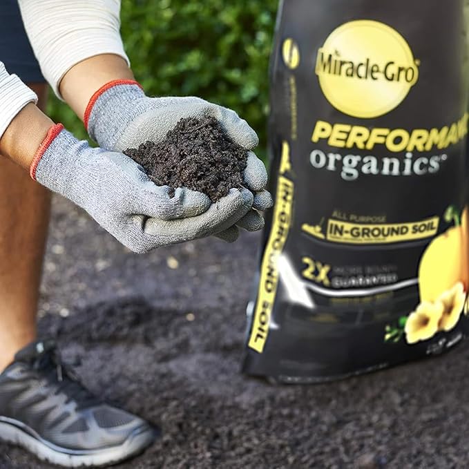 Miracle-Gro 60 Pack Performance Organics All Purpose In-Ground Garden Soil with Organic and Natural Ingredients, Feeds Vegetables, Flowers and Herbs for Up to 3 Months, 1.3 cu. ft.