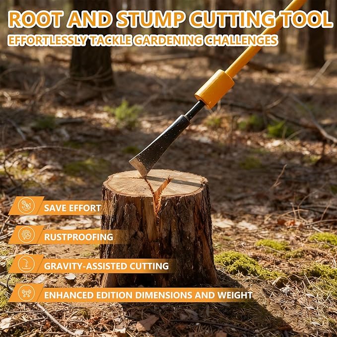 55 Root Cutting Tool Retractable Tree Root Cutter Heavy Duty Tree Stump Remover Tamping Bars Garden Remover Tool for Hole Digging Bamboo Roots Rocks Shrubs Bushes Stumps