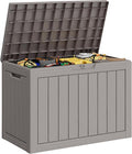 KAMABOKO 45 Gallon Outdoor Storage Box, All-Weather Deck Box for Patio Furniture, Package Deliveries, Garden Tools, Pool Supplies & Cushions, Grey