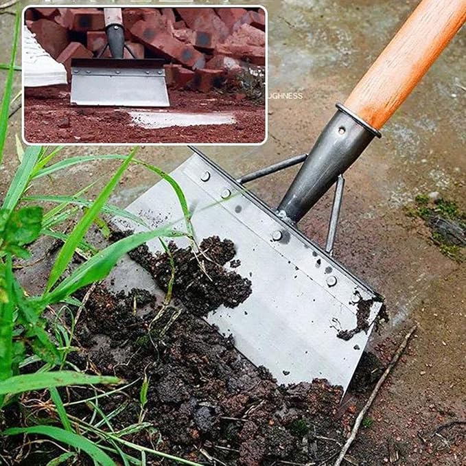Multifunctional Cleaning Shovel, Gardscraper Garden Cleaning Shovel Flat Shovel, Manganese Steel Garden Spade Shovel, Heavy Duty Garden Tool for Digging, Lawn Edging, Weed Removal (27cm/10.6in)
