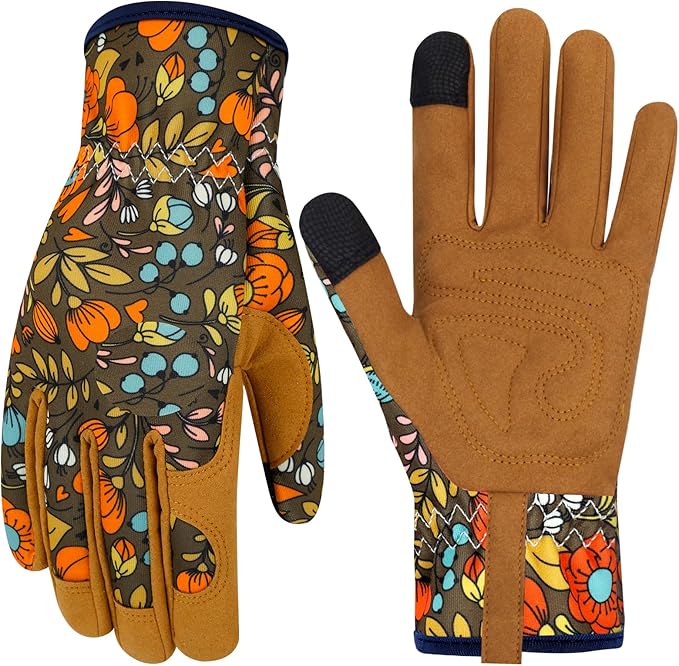 Leather Gardening Gloves for Women Thorn Proof Garden Gloves Touch Screen Working Gloves Gifts