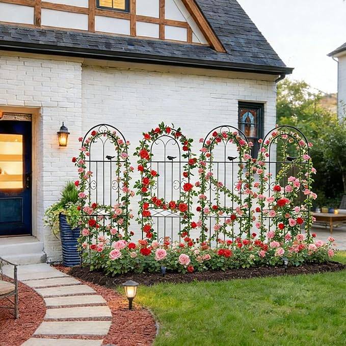 Amoskey 2 Pack 71x20in Durable Garden Trellis for Climbing Plants - Outdoor Trellis Supports for Lush Greenery - Ideal for Vines, Flowers, and Vegetables, Easy Installation & Space-Saving Design