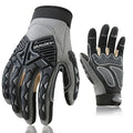 Safety Work Gloves Men Women, TPR Impact Gloves for Men Women, Anti-Vibration Gloves, Touch Screen Heavy Duty Work Glove for Gardening Construction Mechanic, Leather Tactical Glove, Medium