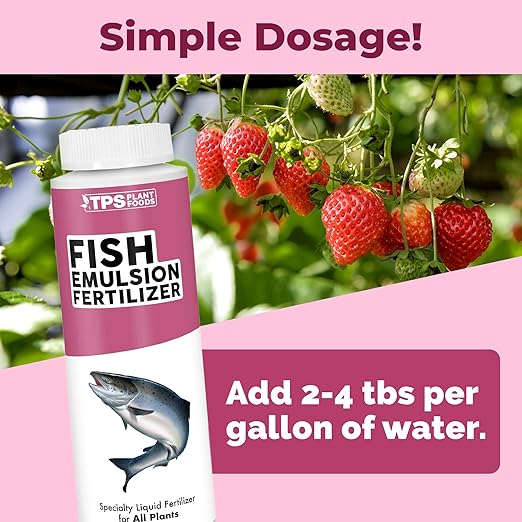 Fish Emulsion Fertilizer – Liquid Organic Fish Emulsion Fertilizer for Plants & Vegetables, 8 oz
