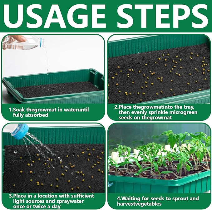 Adnee 110 x 25 Inch Automatic Plant Watering Mat, 3mm Thick Self Watering Capillary Mat, Felt Plant Water Wicking Mat for Seed Sprouting Hydroponics Potted Plants
