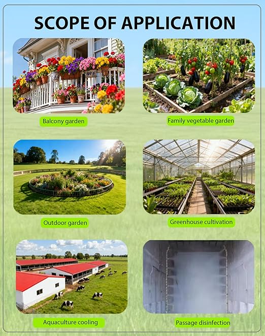 Drip Irrigation System - 360° Adjustable Micro Spray Sprinkler Kit for Garden, Easy Installation No Tools, Fine Mist Watering for Garden Potted Plants, Greenhouse (165 FT)