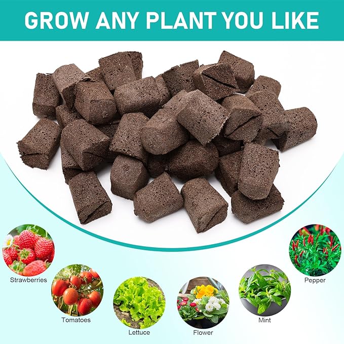 50P Seed Starter Sponge for Germinate Quickly, Hydroponic Sponges Grow Starter Pod for Plants Vegetables Flowers Seedling Starter Sponges Kit, Rapid Rooter Plugs for LAPOND Hydroponics Growing System